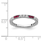 Sterling Silver Ladies Created Ruby Ring