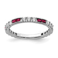 Sterling Silver Ladies Created Ruby Ring