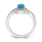 Sterling Silver Ladies Created Blue Opal