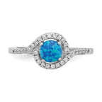 Sterling Silver Ladies Created Blue Opal