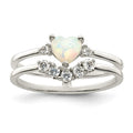 Sterling Silver Created Opal Ring