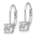 Sterling Silver CZ Leverback Earrings