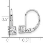 Sterling Silver CZ Leverback Earrings
