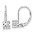 Sterling Silver CZ Leverback Earrings