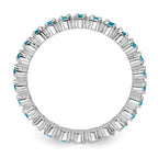 Sterling Silver Ladies Blue Topaz Eternity Ring