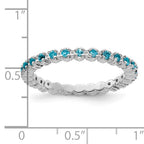 Sterling Silver Ladies Blue Topaz Eternity Ring