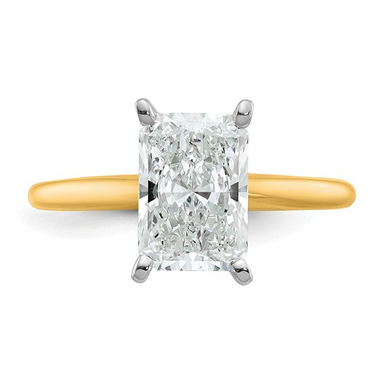 14KY Radiant Cut Lab-Grown Solitaire Ring