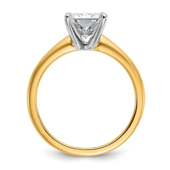 14KY Radiant Cut Lab-Grown Solitaire Ring