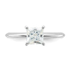 14KW Natural Diamond Square Shape Solitaire Engagement Ring
