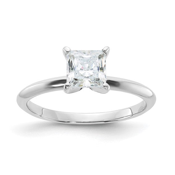 14KW Natural Diamond Square Shape Solitaire Engagement Ring