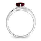 Sterling Silver Ladies Garnet Ring