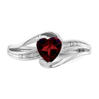 Sterling Silver Ladies Garnet Ring
