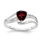 Sterling Silver Ladies Garnet Ring
