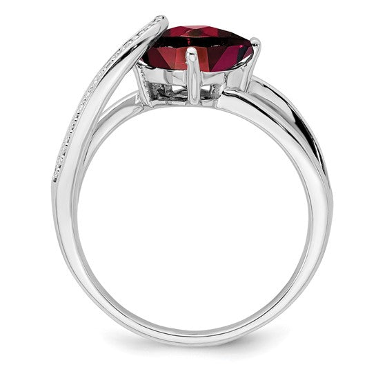 Sterling Silver Ladies Amethyst Ring