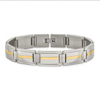 Stainless Steel & 14K Yellow Gold Link Bracelet
