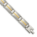 Stainless Steel & 14K Yellow Gold Link Bracelet
