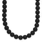 Stainless Steel & Black Agate Necklace