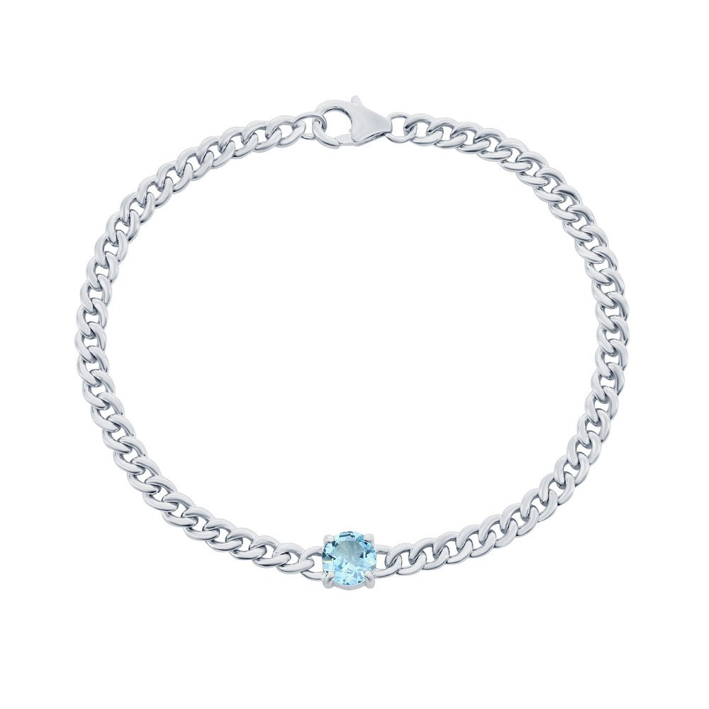 Sterling Silver Blue Topaz Bracelet