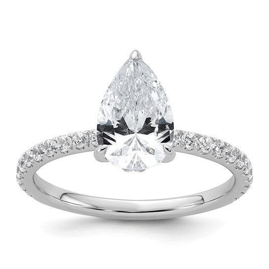 14KW Lab-Grown Pear Shape Diamond Engagement Ring