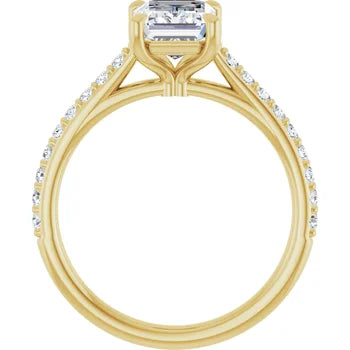 14KY Radiant Lab-Grown Diamond Engagement Ring